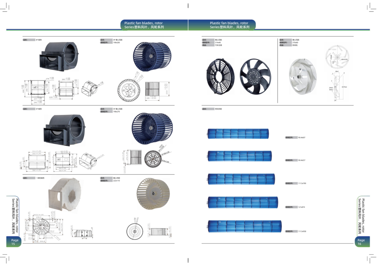 Centrifugal blowers and cross flow fan wheels